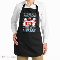 There's Snow Place Like The Library Book Worm Christmas Apron thumb 2