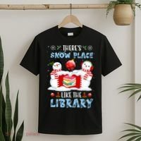 There's Snow Place Like The Library Book Worm Christmas T-Shirt thumb 2