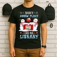 There's Snow Place Like The Library Book Worm Christmas T-Shirt thumb 6