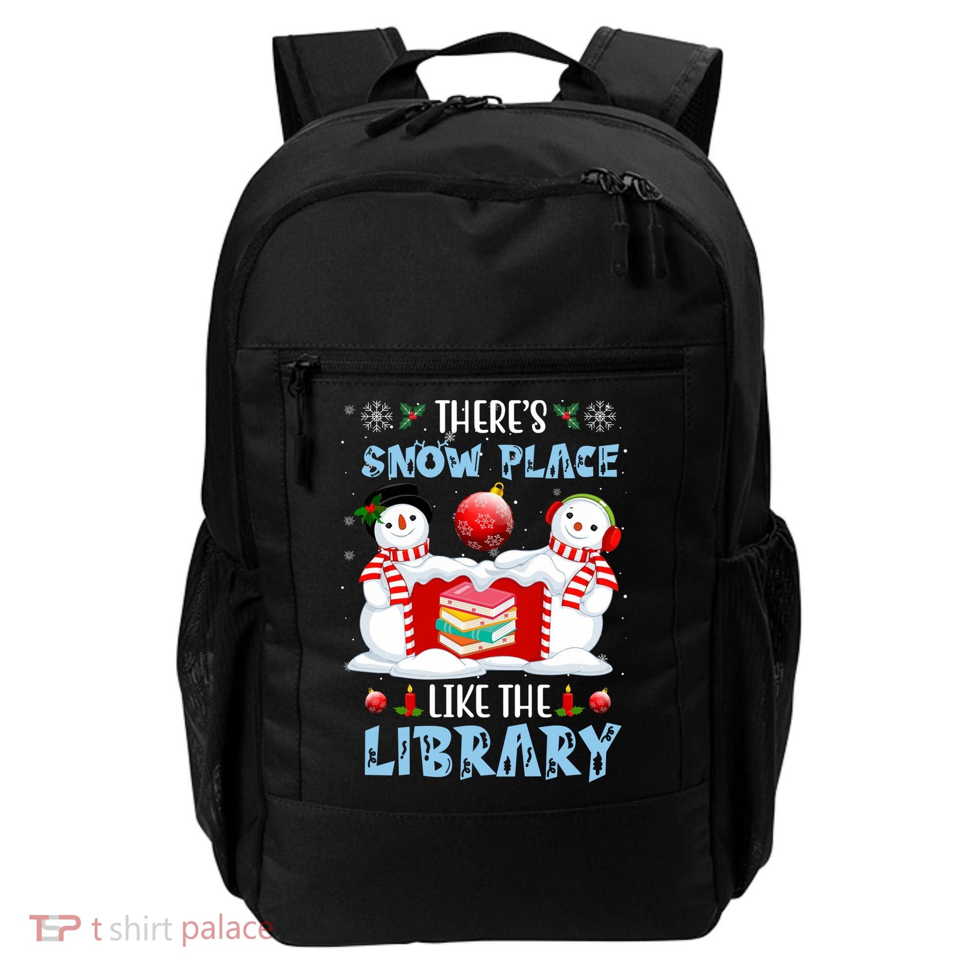 There's Snow Place Like The Library Book Worm Christmas Backpack