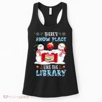 There's Snow Place Like The Library Book Worm Christmas Women's Tank Top thumb 0