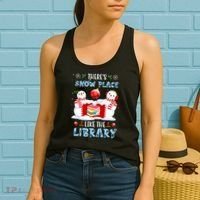 There's Snow Place Like The Library Book Worm Christmas Women's Tank Top thumb 2