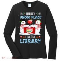 There's Snow Place Like The Library Book Worm Christmas Women's Long Sleeve Shirt thumb 0