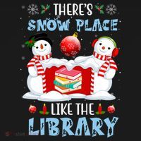 There's Snow Place Like The Library Book Worm Christmas Kids Sweatshirt thumb 2