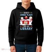 There's Snow Place Like The Library Book Worm Christmas Kids Hoodie thumb 4