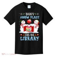 There's Snow Place Like The Library Book Worm Christmas Kids T-Shirt thumb 0