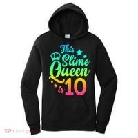 This Slime Queen Is 10 Girl Funny 10th Birthday Party Squad Women's Hoodie thumb 0