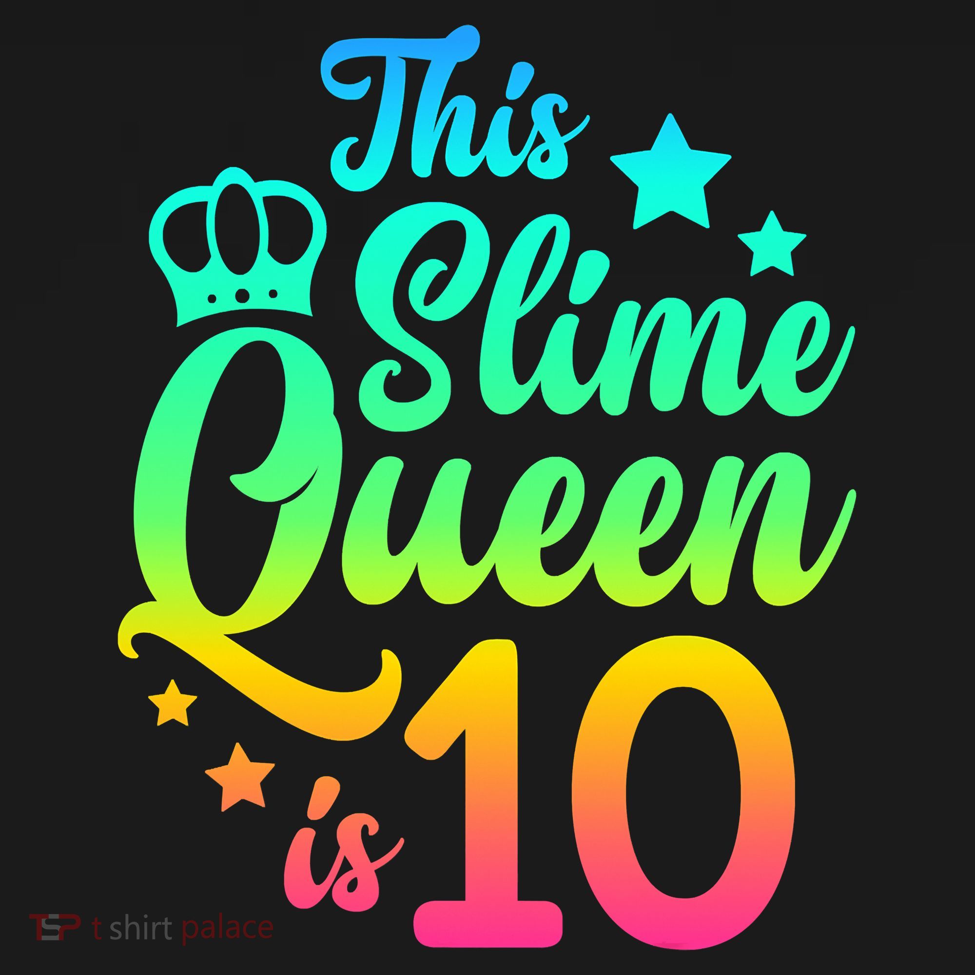 This Slime Queen Is 10 Girl Funny 10th Birthday Party Squad Visor