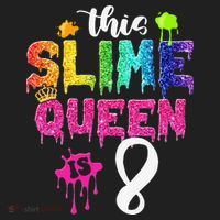 This Slime Queen Is 8th Birthday Crown 8 Years Old Bday Beanie thumb 2