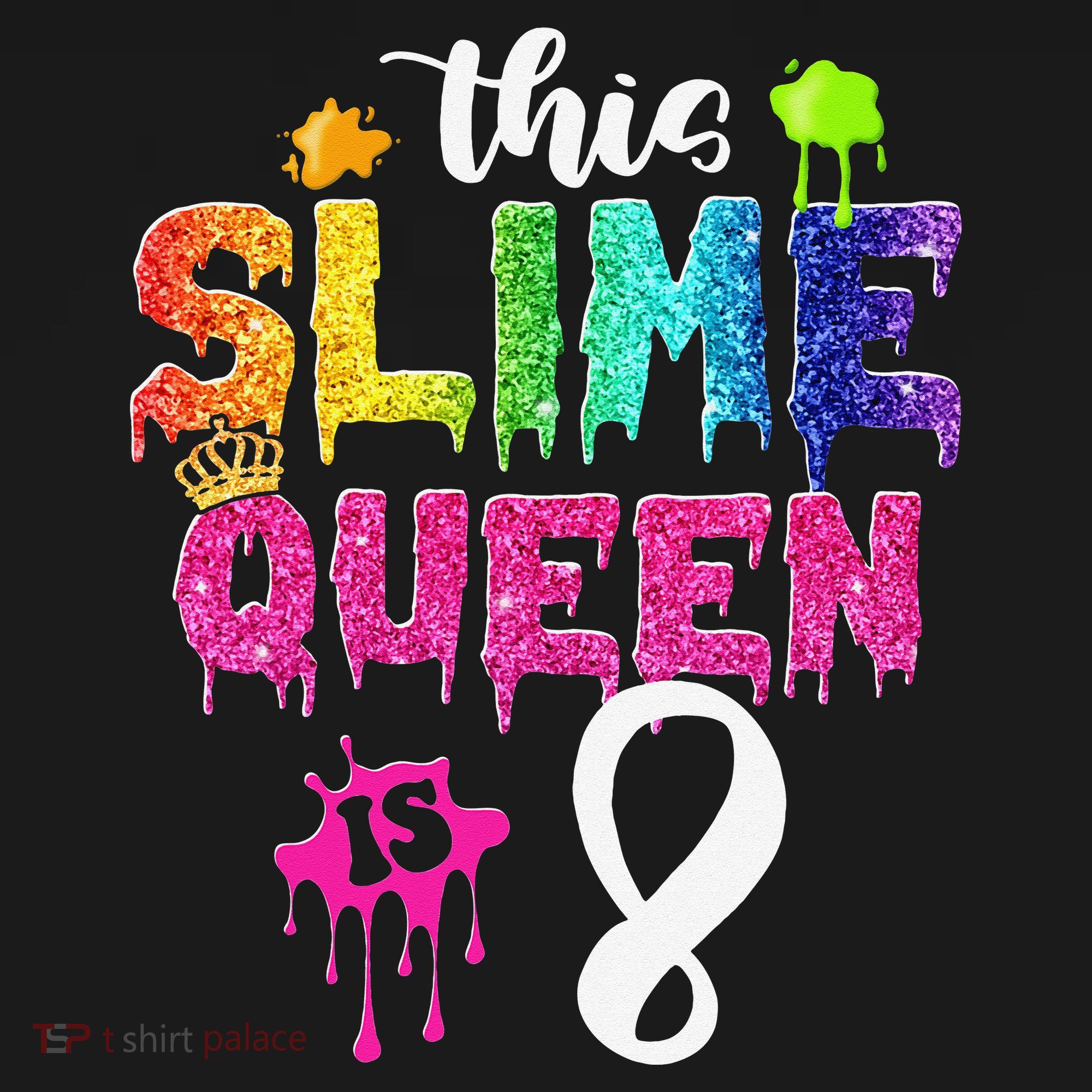 This Slime Queen Is 8th Birthday Crown 8 Years Old Bday Mousepad