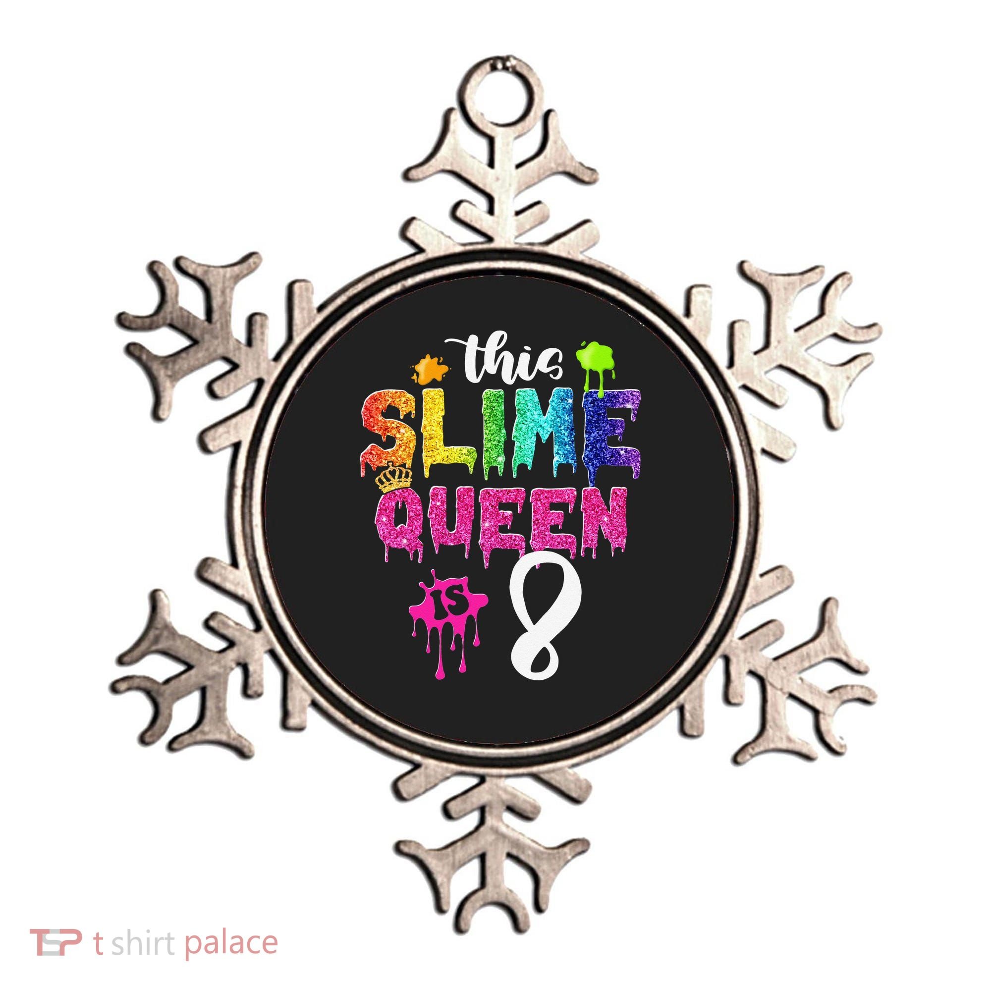This Slime Queen Is 8th Birthday Crown 8 Years Old Bday Ornament