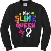 This Slime Queen Is 8th Birthday Crown 8 Years Old Bday Kids Sweatshirt thumb 0