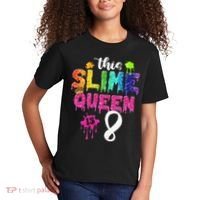 This Slime Queen Is 8th Birthday Crown 8 Years Old Bday Kids T-Shirt thumb 2