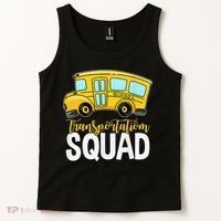 Transportation Squad Retro Bus Aide Back To School Matching Tank Top thumb 2