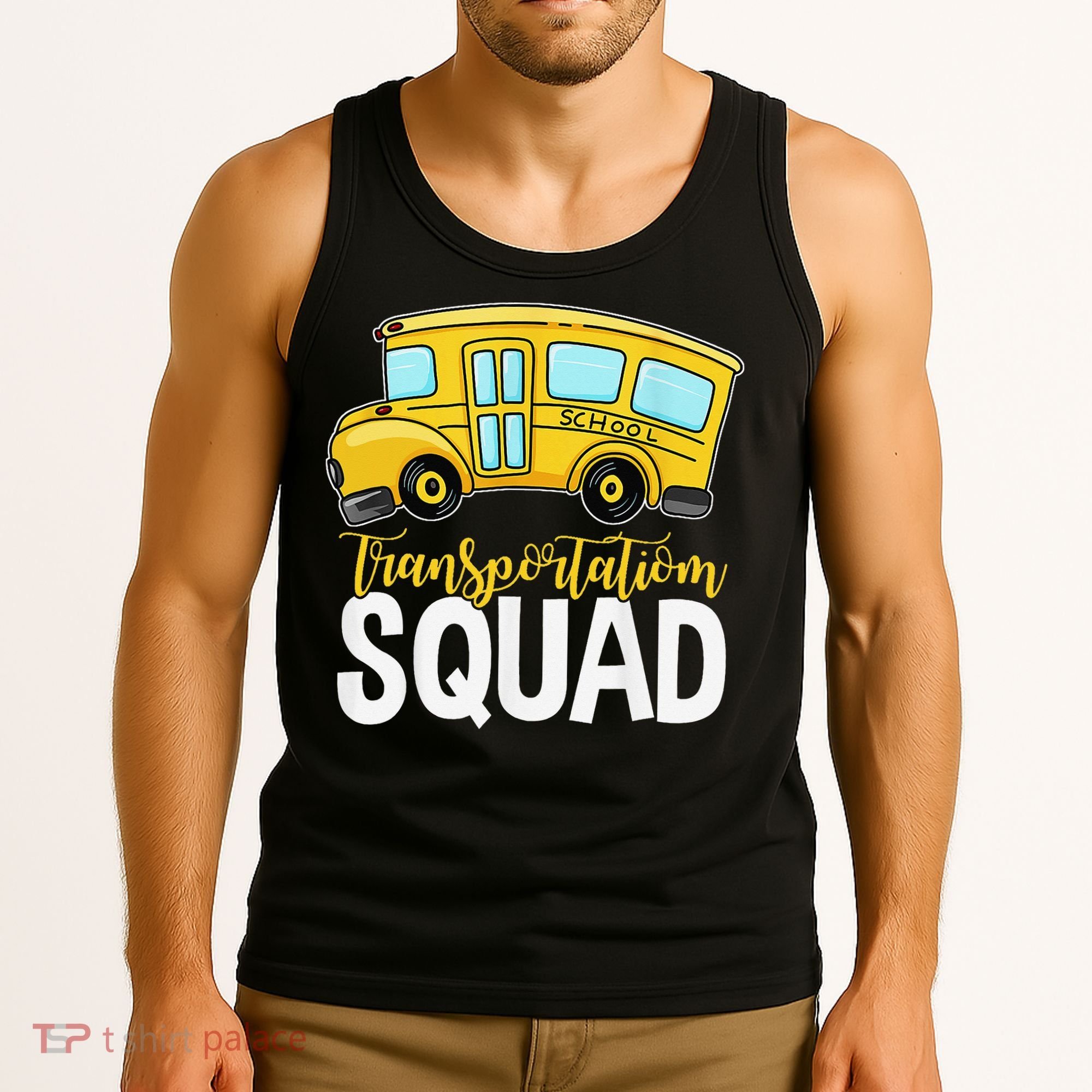Transportation Squad Retro Bus Aide Back To School Matching Tank Top