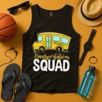 Transportation Squad Retro Bus Aide Back To School Matching Tank Top thumb 4