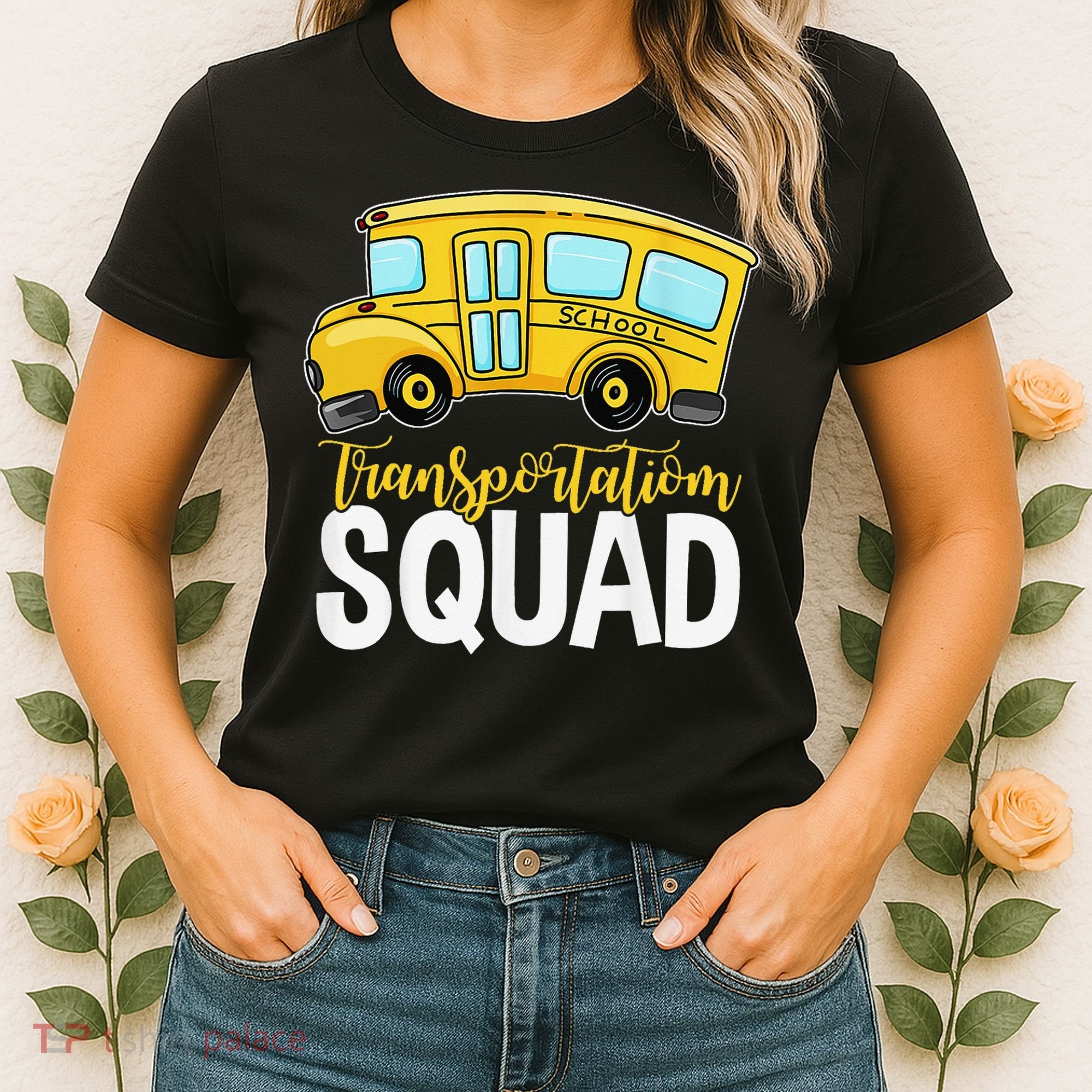 Transportation Squad Retro Bus Aide Back To School Matching Women's T-Shirt