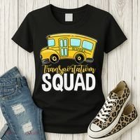 Transportation Squad Retro Bus Aide Back To School Matching Women's T-Shirt thumb 3