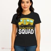 Transportation Squad Retro Bus Aide Back To School Matching Women's T-Shirt thumb 4