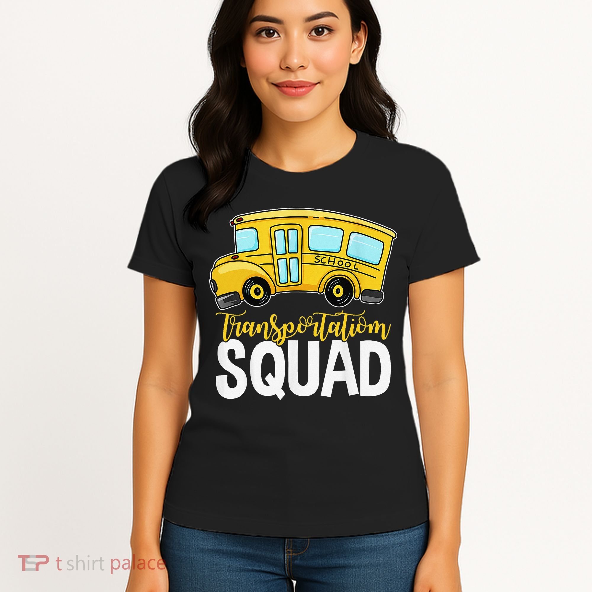 Transportation Squad Retro Bus Aide Back To School Matching Women's T-Shirt