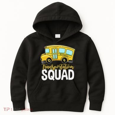 Transportation Squad Retro Bus Aide Back To School Matching Kids Hoodie