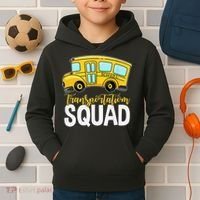 Transportation Squad Retro Bus Aide Back To School Matching Kids Hoodie thumb 2