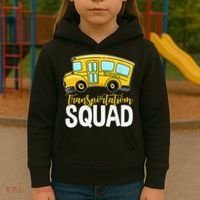 Transportation Squad Retro Bus Aide Back To School Matching Kids Hoodie thumb 3