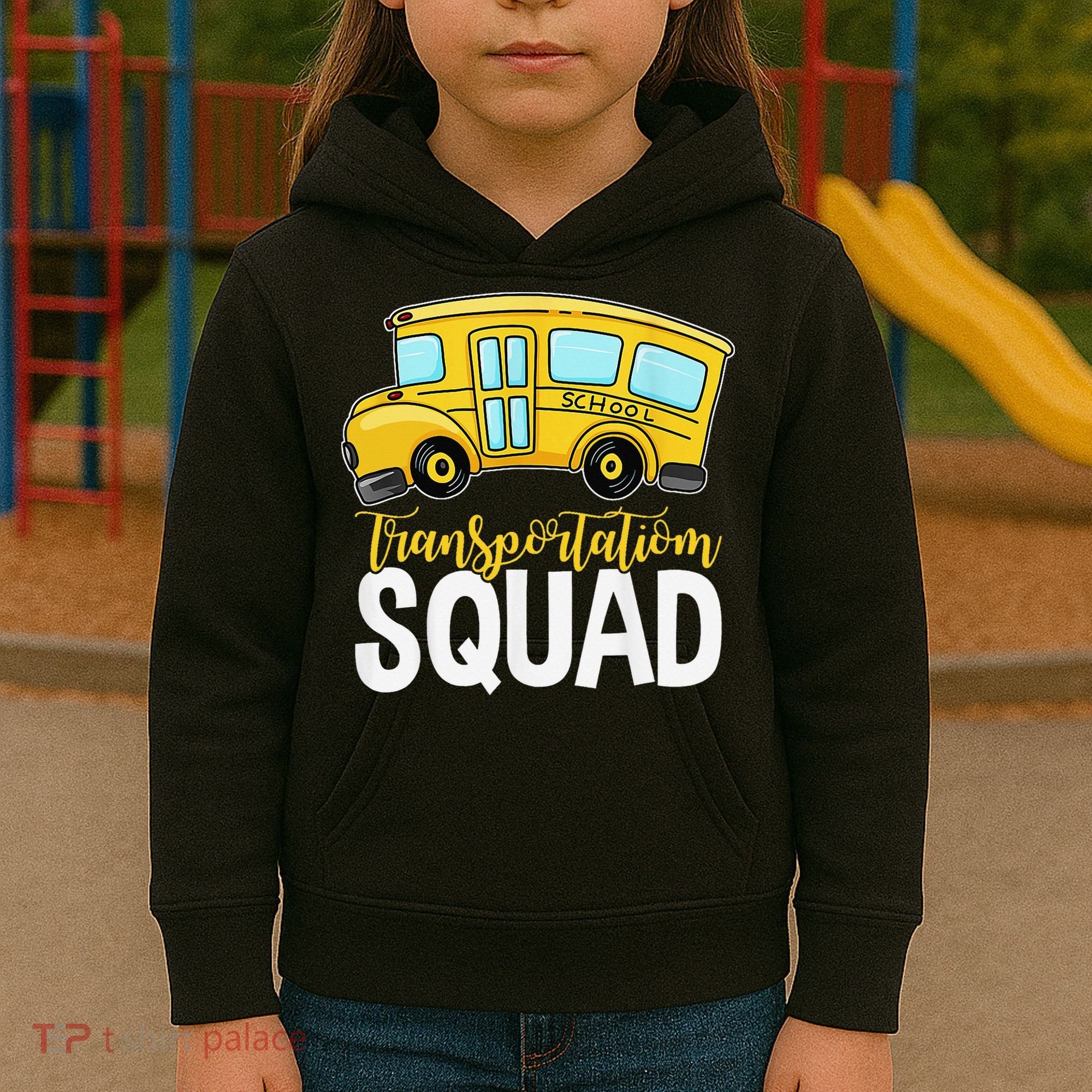 Transportation Squad Retro Bus Aide Back To School Matching Kids Hoodie