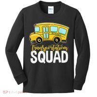 Transportation Squad Retro Bus Aide Back To School Matching Kids Long Sleeve Shirt thumb 0