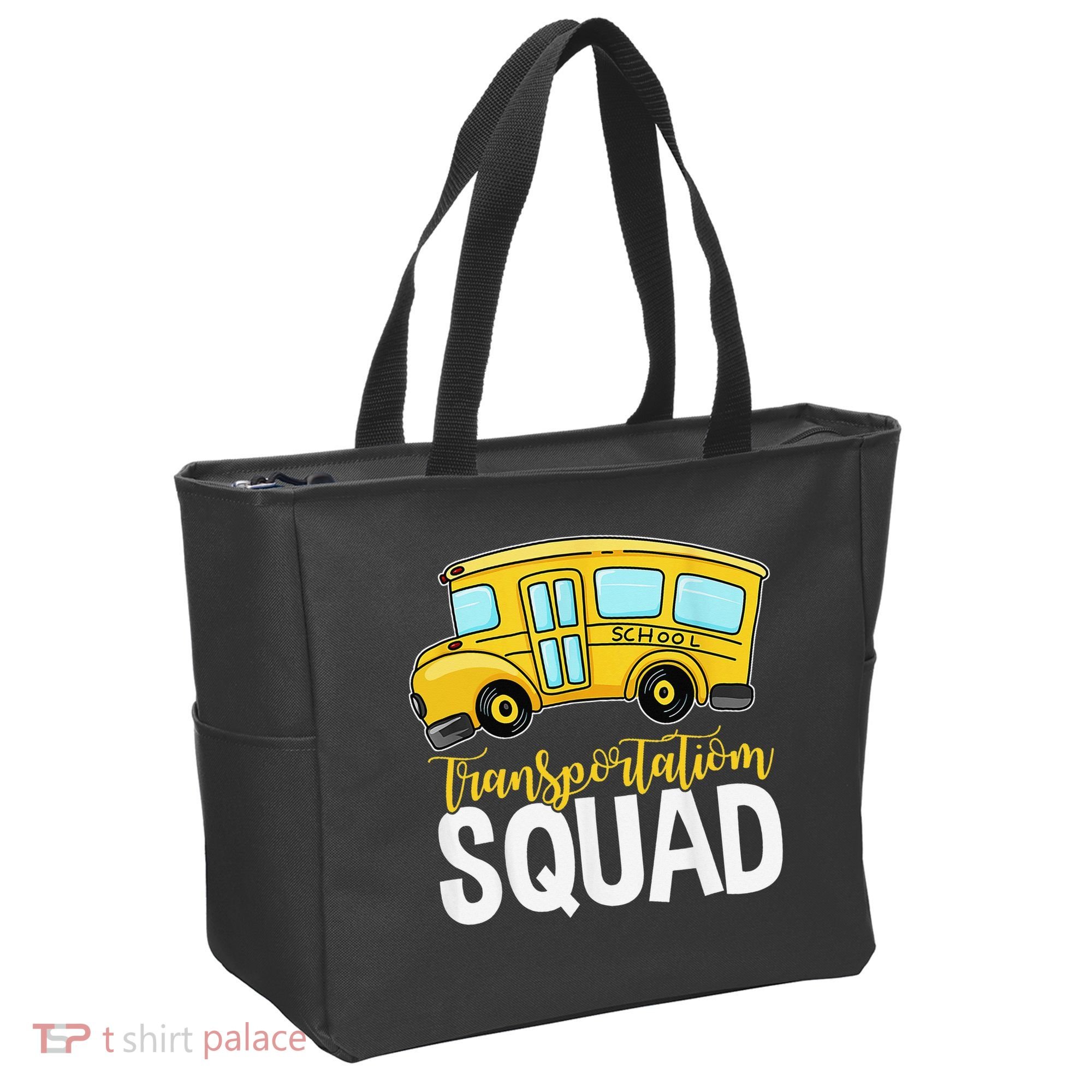 Transportation Squad Retro Bus Aide Back To School Matching Tote Bag