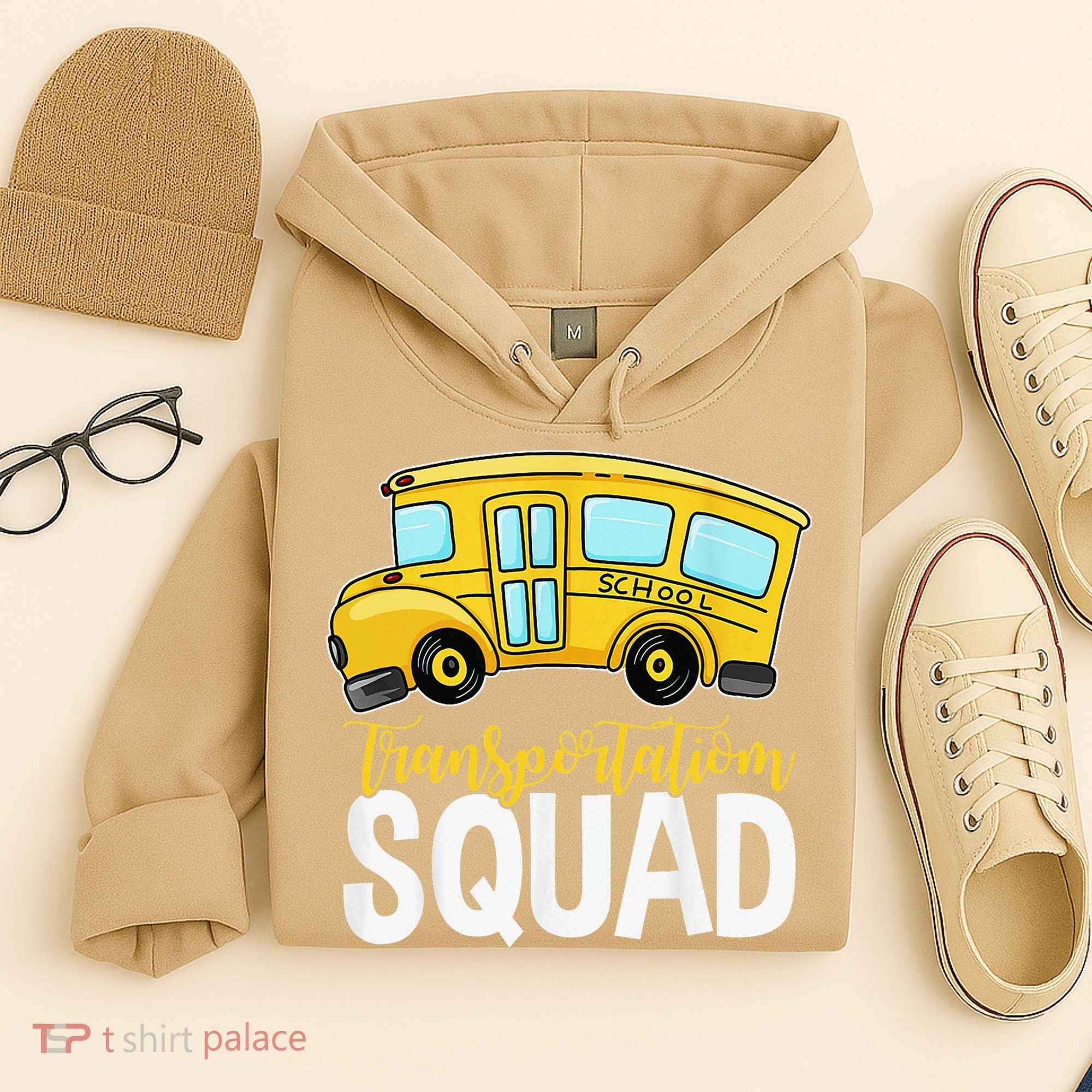 Transportation Squad Retro Bus Aide Back To School Matching Hoodie