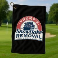 TrumpS Snowflake Removal Service Funny Trump 2024 Gift Love Golf Towel thumb 1