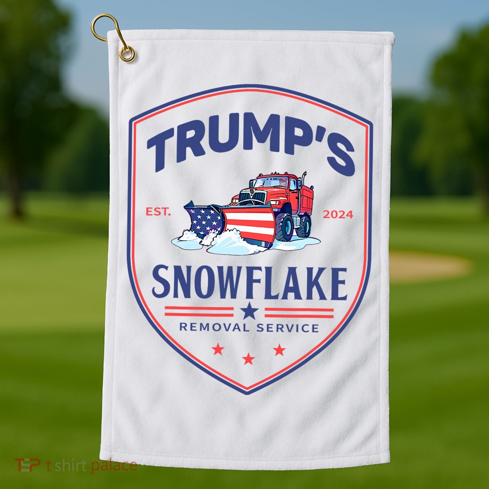 TrumpS Snowflake Removal Service Funny Donald Trump 2024 Golf Towel