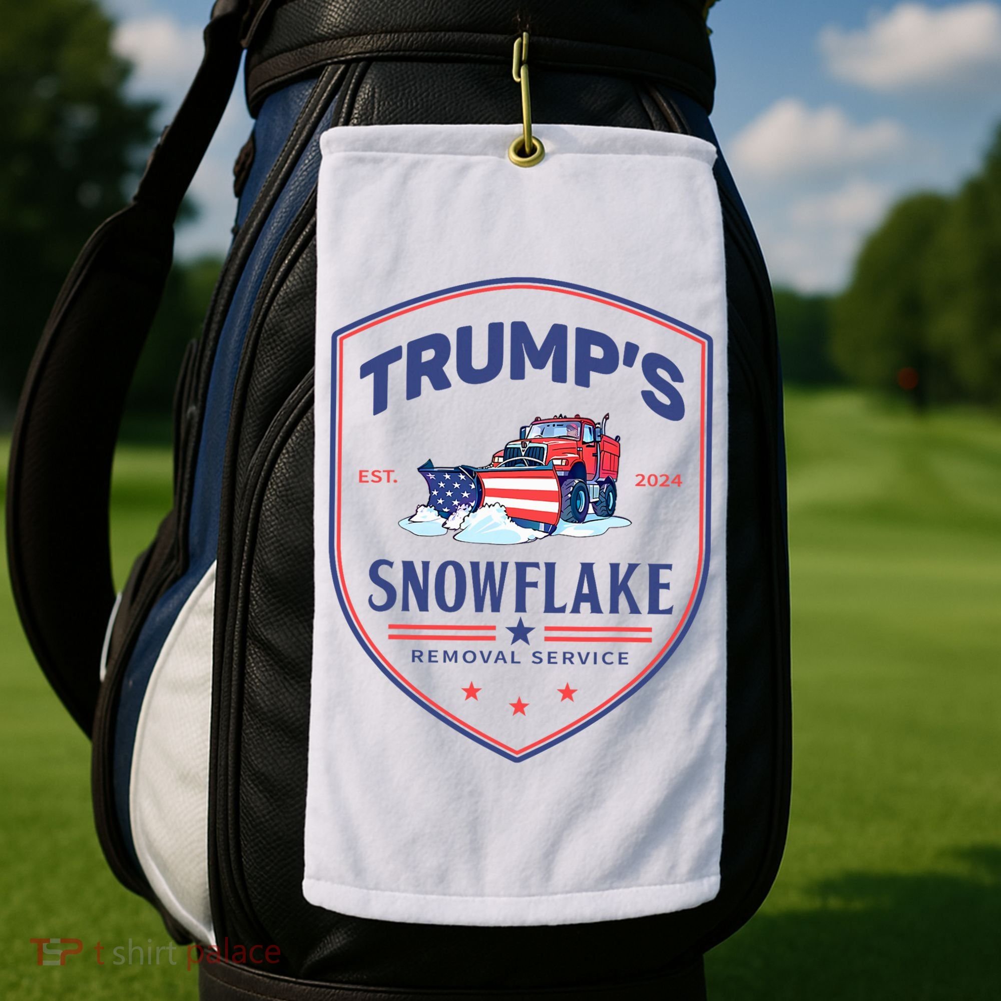 TrumpS Snowflake Removal Service Funny Donald Trump 2024 Golf Towel