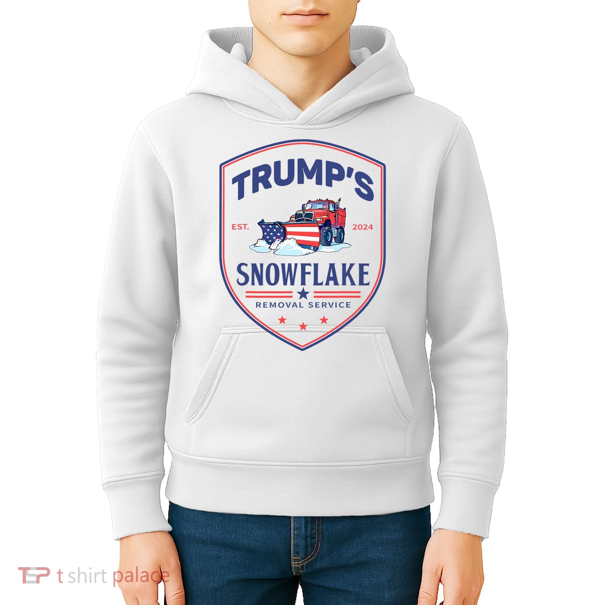 TrumpS Snowflake Removal Service Funny Donald Trump 2024 Kids Hoodie