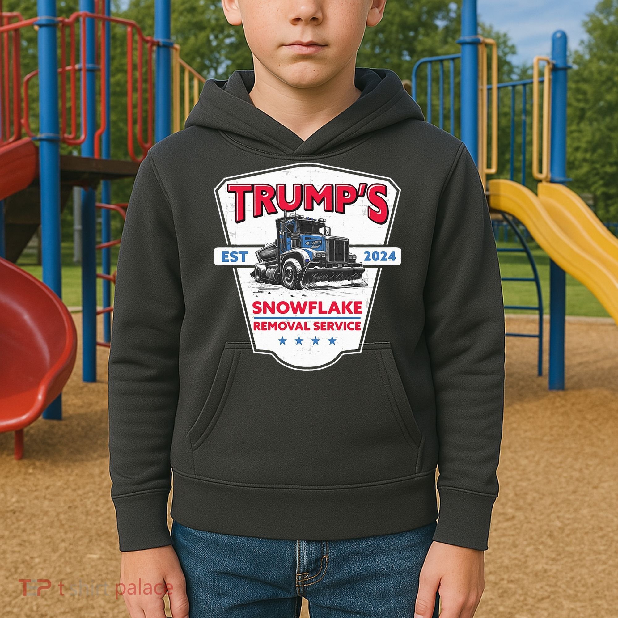 Trumps Snowflake Removal Service Est 2024 Kids Hoodie