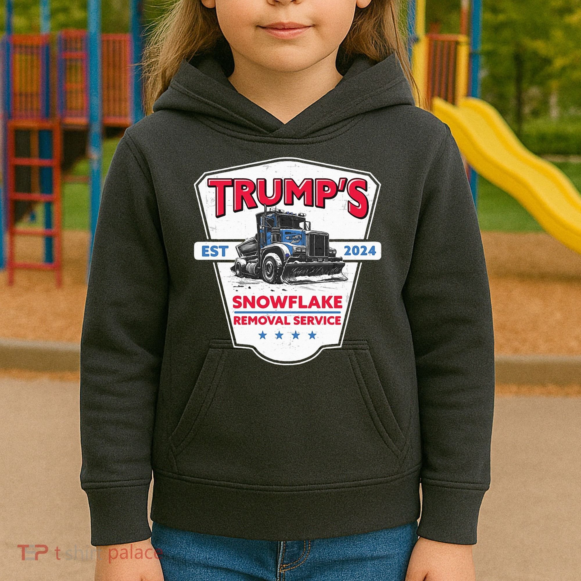 Trumps Snowflake Removal Service Est 2024 Kids Hoodie
