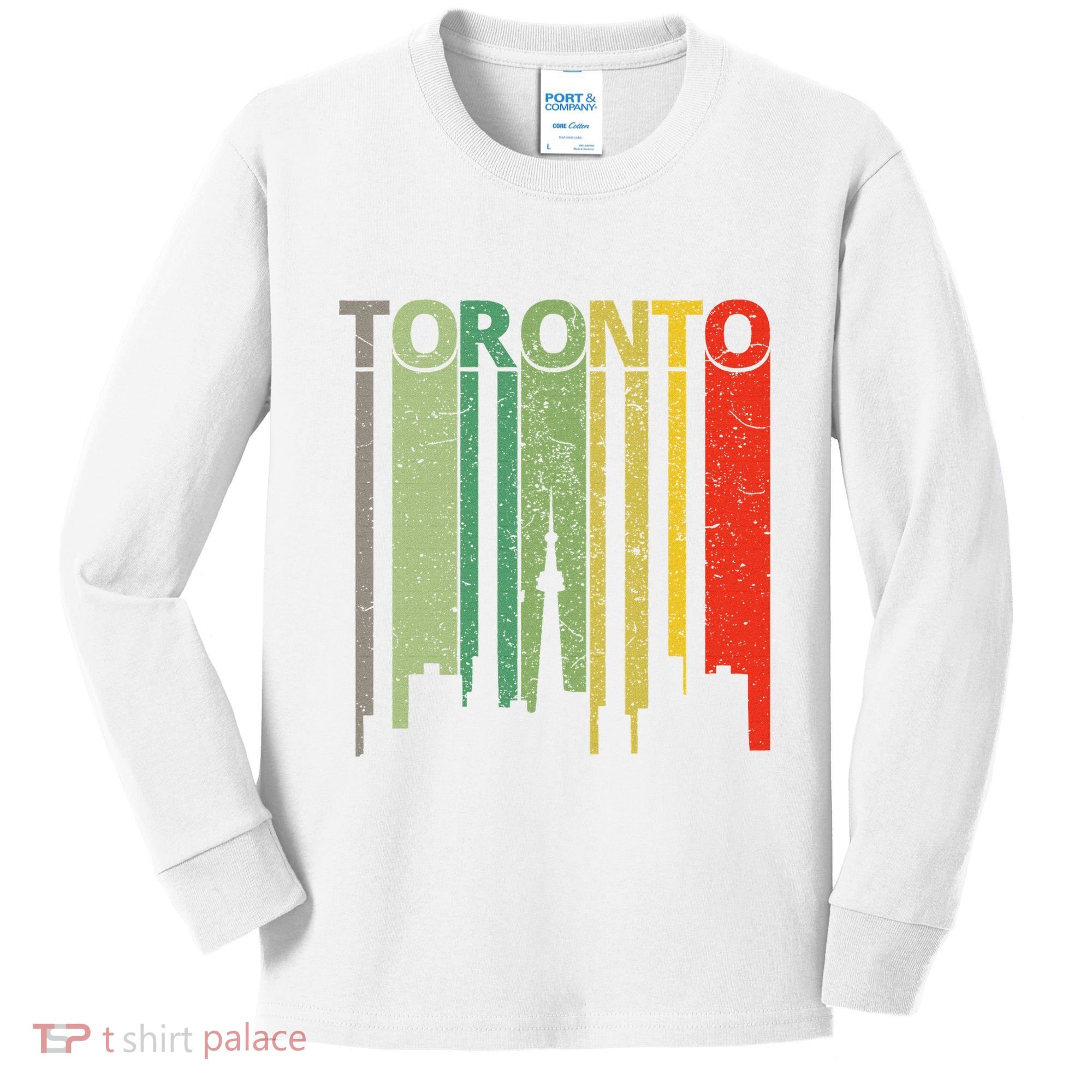 Toronto Skyline Retro Toronto Kids Long Sleeve Shirt
