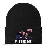 Trump Shot Rally Assassination Missed Me! Beanie thumb 0