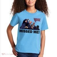 Trump Shot Rally Assassination Missed Me! Kids T-Shirt thumb 2