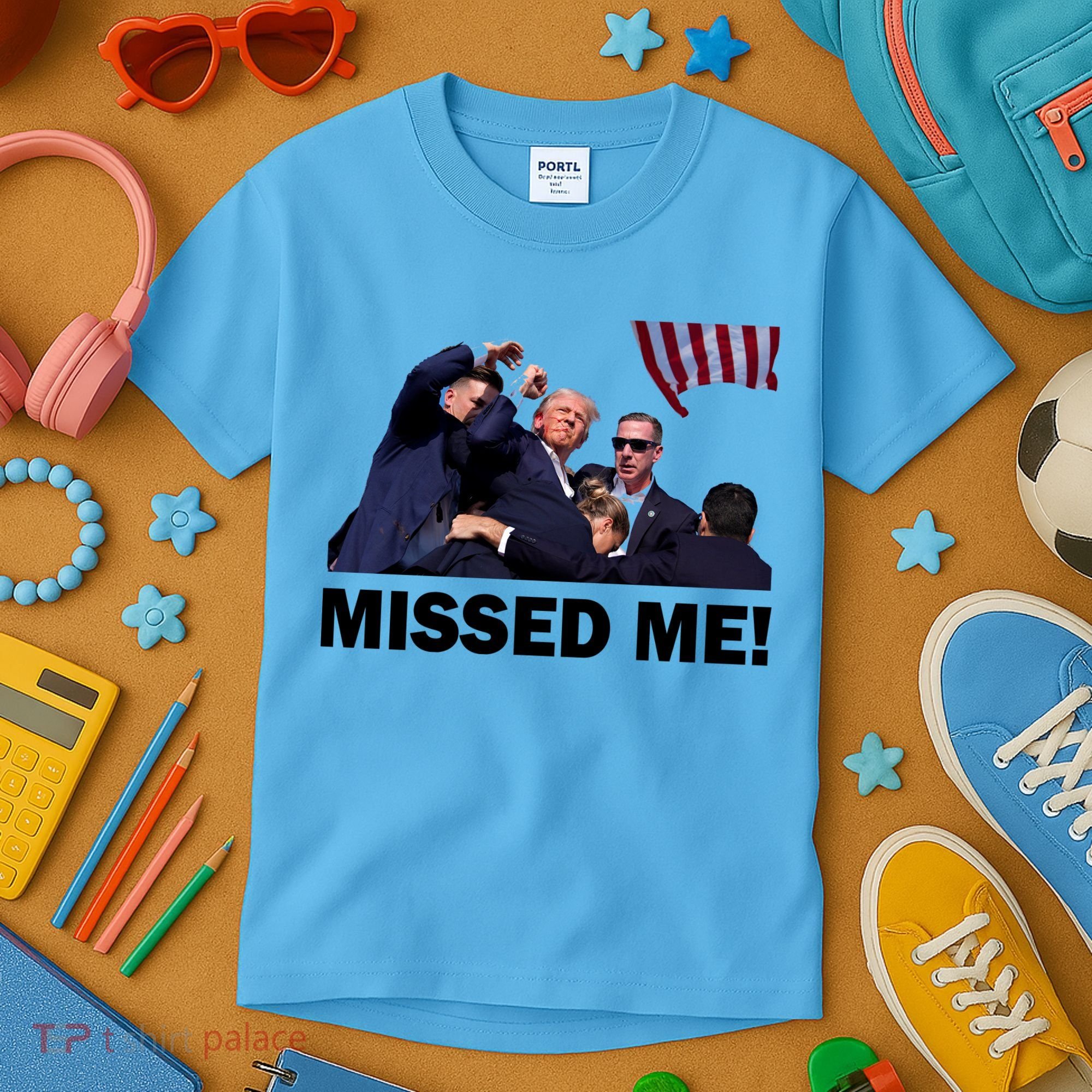 Trump Shot Rally Assassination Missed Me! Kids T-Shirt