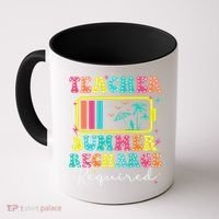 Teacher Summer Recharge Required Funny Motivational Teacher Coffee Mug thumb 0