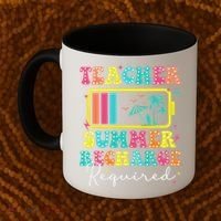 Teacher Summer Recharge Required Funny Motivational Teacher Coffee Mug thumb 2