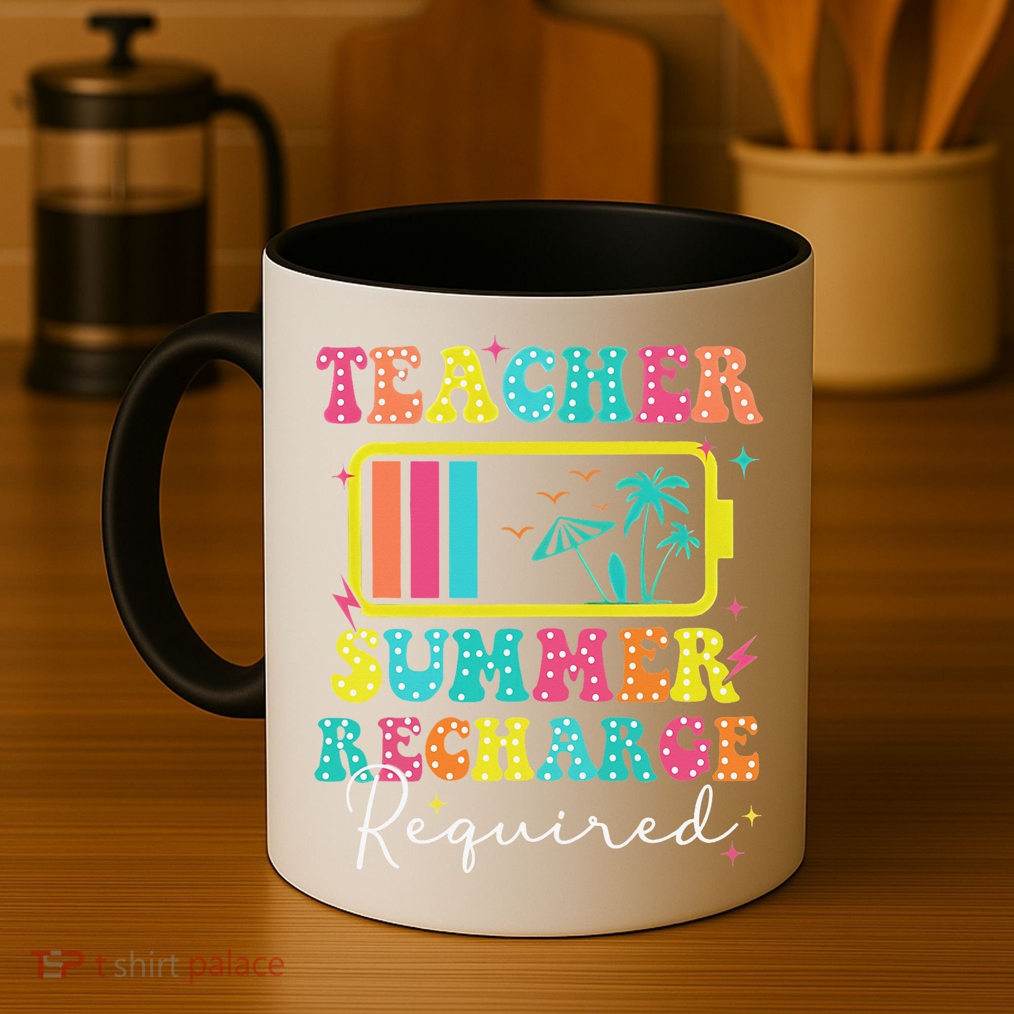 Teacher Summer Recharge Required Funny Motivational Teacher Coffee Mug