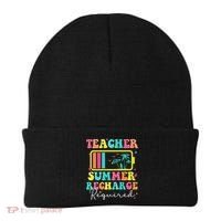 Teacher Summer Recharge Required Funny Motivational Teacher Beanie thumb 0