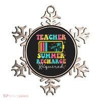 Teacher Summer Recharge Required Funny Motivational Teacher Ornament thumb 0
