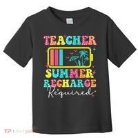 Teacher Summer Recharge Required Funny Motivational Teacher Toddler T-Shirt thumb 0