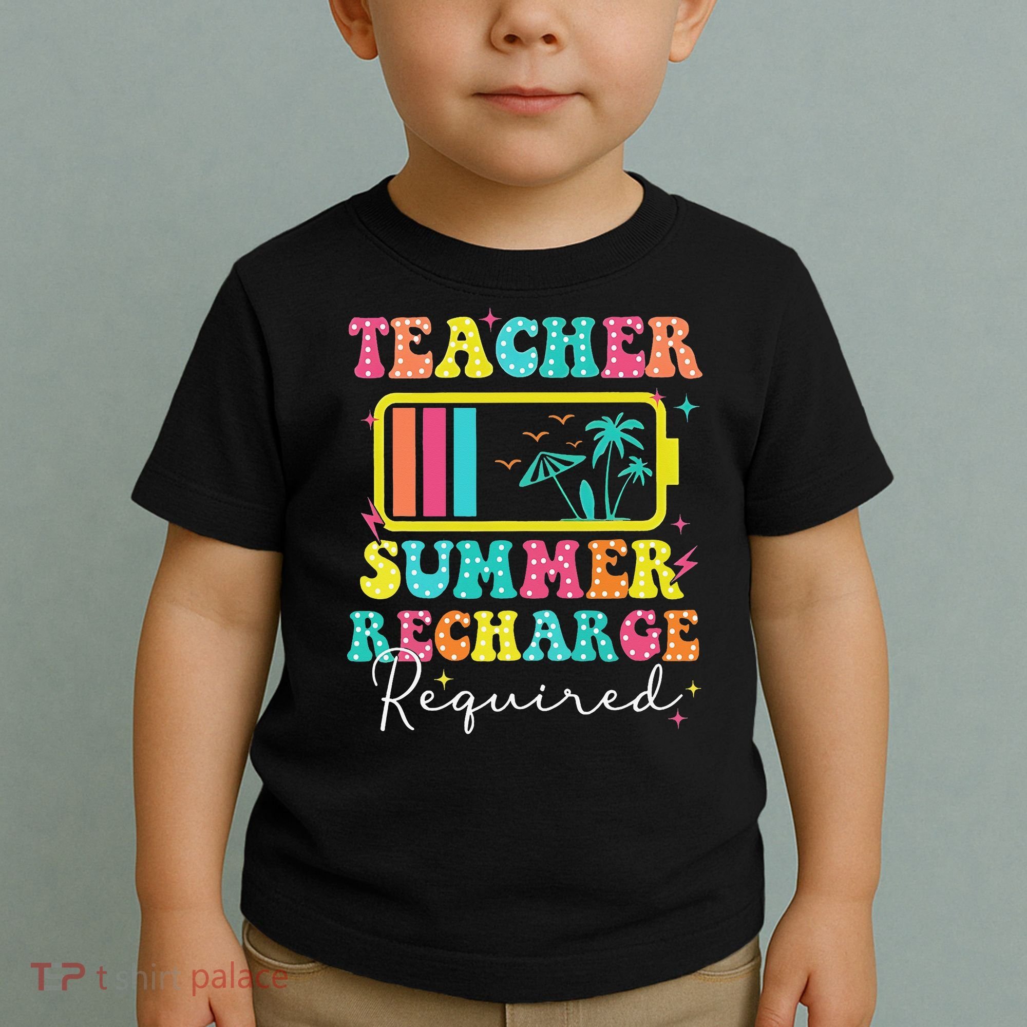 Teacher Summer Recharge Required Funny Motivational Teacher Toddler T-Shirt