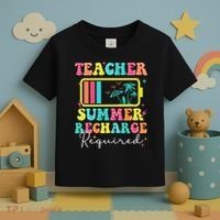 Teacher Summer Recharge Required Funny Motivational Teacher Toddler T-Shirt thumb 3