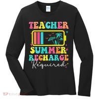 Teacher Summer Recharge Required Funny Motivational Teacher Women's Long Sleeve Shirt thumb 0